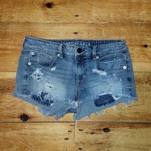American Eagle Shortie Frayed Shorts size 8